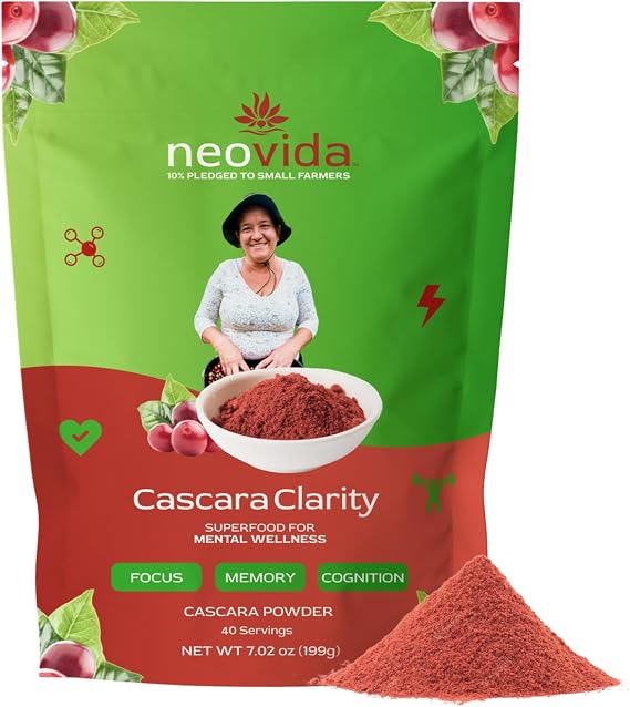 Cascara Clarity, Coffee Cherry Powder, All Natural Antioxidant Boost Powder Made from Coffee Cherries, Superfood Powder for Smoothies, Coffee Fruit Extract, Coffeeberry (20 Servings)