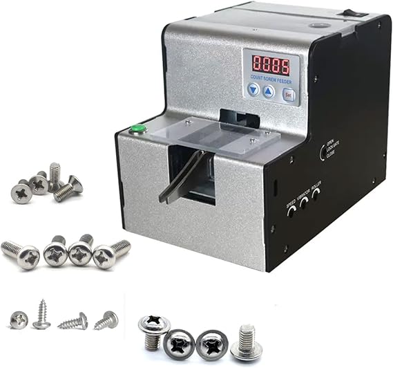 Digital Screw Counting Machine, Automatic Track Screw Counter, 1-5mm Adjustable Portable Screw Counter, Can Be Set 0-9999, for Round Head, Flat Head, Screws with Spacers