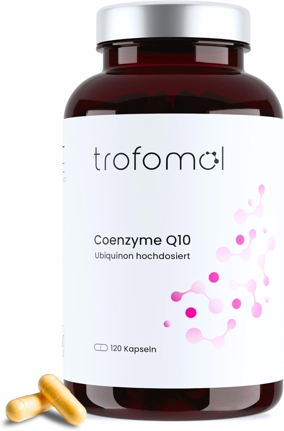 Coenzyme Q10 - 120 Vegan Capsules - 200 mg Daily Dose - In Pharmacy Glass High Dose & Derived from Fermentation - Laboratory Tested Made in the EU
