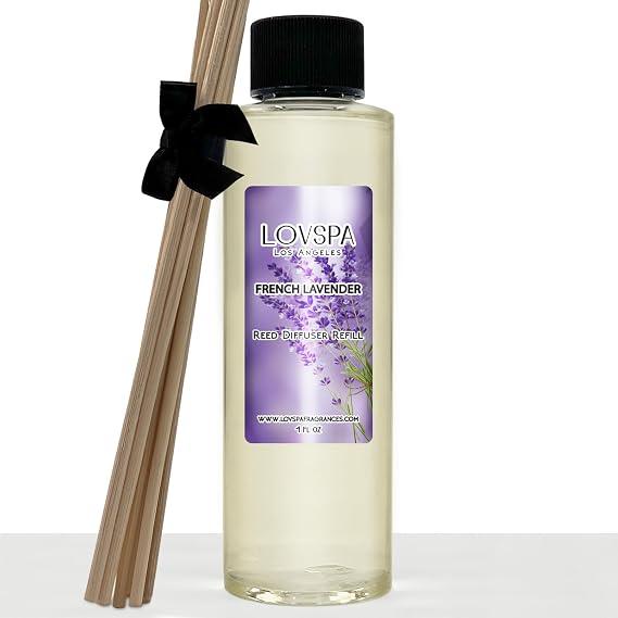French Lavender Diffuser Oil - Luxury Essential Oils for Diffuser Refill & Air Freshener Room Spray - Long-Lasting & Natural Home Fragrance, Scented Oil for Diffusers, USA Made, 4oz