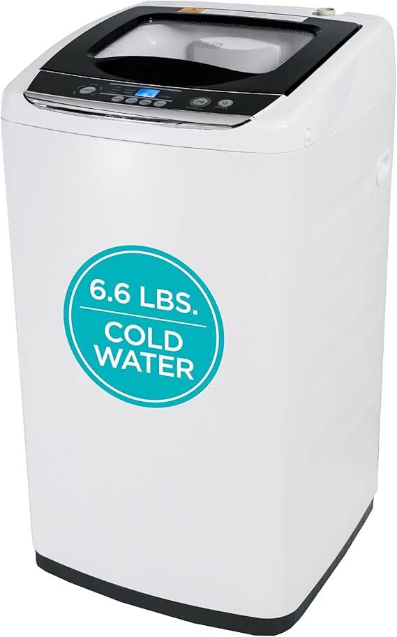 BLACK+DECKER 0.9 Cu. Ft. Portable Washer, 6.6 lb. Capacity, BPWM09W, White