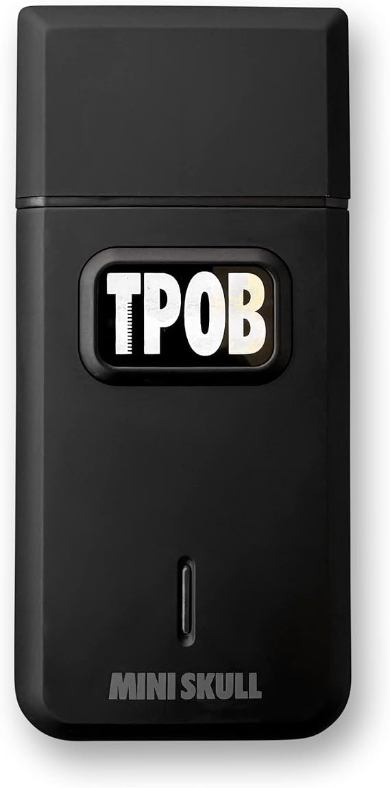 TPOB Mini Skull Single Shaver Compact Design that can fit in Your Pocket with a Turbo Charged Motor, Perfect for Both Professional and at-Home use (Black)