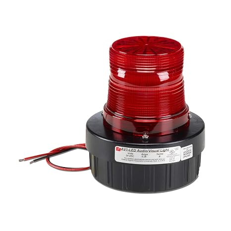 Federal Signal Warning Light w/Sound, LED, Red, 24VDC