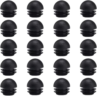 20PCS 25 mm 1 Inch Plastic End Caps Plugs Chair Leg Inserts, Round Tube Inserts Chair Leg Glide Furniture Protectors, Black