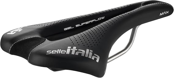 Selle Italia - Max SLR Gel Superflow Road Bike Seat Rail TI 316 Tube Ø7 Road Saddle Gran Turismo Fiber-tek Comfort Gel Shock Absorber
