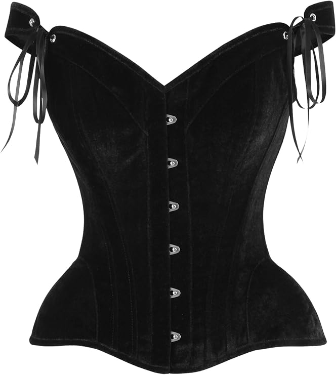 Daisy corsets Women's Daisy Corsets Top Drawer Velvet Steel Boned Corset W/Straps