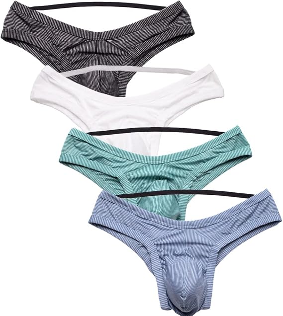 Summer Code Mens Jockstrap Underwear Micro Mesh Breathable Striped Thong