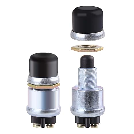 Weatherproof Engine Push Button Start Switch 12V Start Push Button Momentary Start Switch for Car Truck Boat RV ATV, 2 PCS