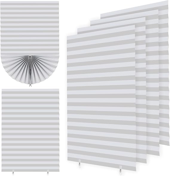 4 Pack Stick-On Blackout Shades, Temporary No-Drill Paper Curtains for Bedroom, Bathroom and Home Use – Easy Fit (White, 60W x 150H cm)