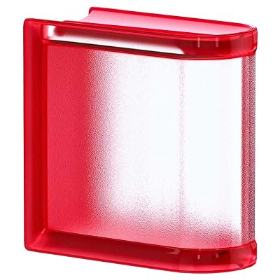 6x6x3 Cherry Arctic Linear End Block Myminiglass Glass Block