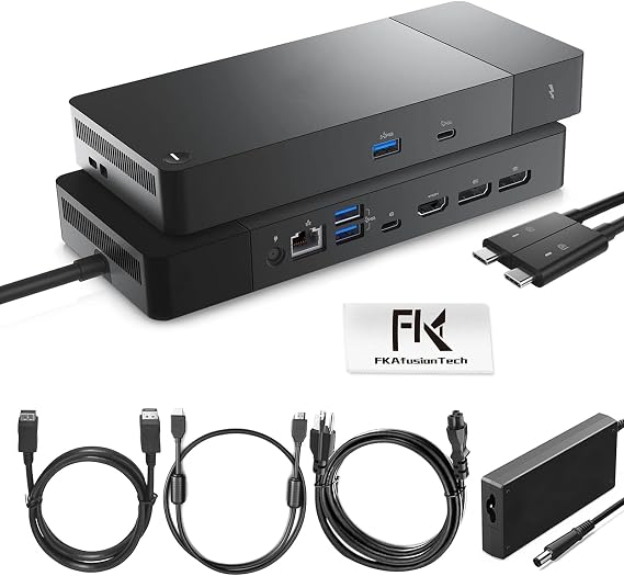WD19DCS Dell Docking Station, Performance Dock WD19DCS - , with 240W Power Adapter + 210W Power Delivery + ZoomSpeed HDMI & DisplayPort Cable + USB-C Cable - New