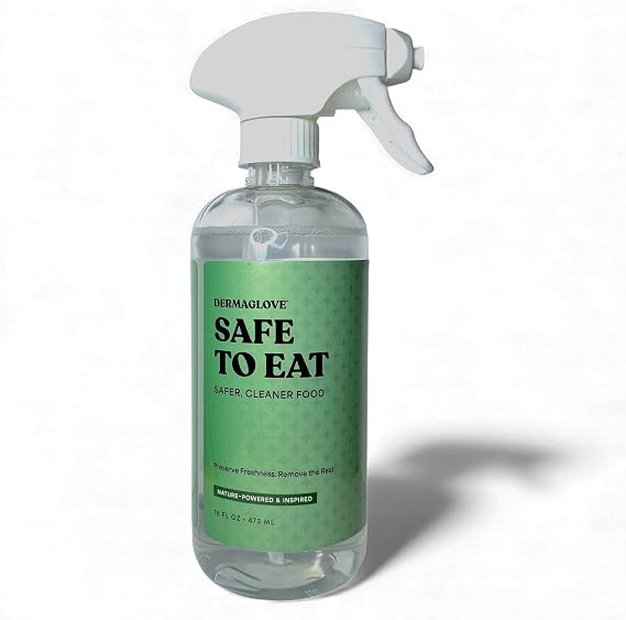 DERMAGLOVE Safe To Eat - Produce & Food Contact Cleaner Spray for Fruits, Veggies & Prep Areas - 16 Fl Oz (Pack of 1)