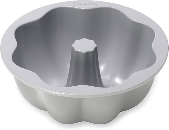 Caraway Non-Stick Fluted Cake Pan | 9.5" Baking Pan, Ergonomic and Easy to Handle, Oven Safe up to 550oF, Non-Toxic Ceramic Coating, PTFE and PFOA Free, Gray