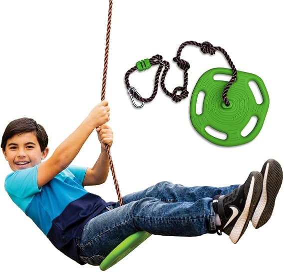 Swurfer Disco Tree Swing - Swing Sets for Backyard, Outdoor Swing, Swingset Outdoor for Kids, Easy Installation, Heavy Duty, Adjustable Climbing Rope, Weather Resistant