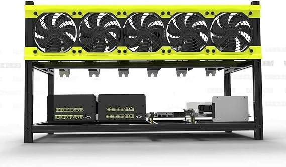 HLL Professional 68 GPU Miner Mining Case Aluminum Frame Mining Rig for ETH ZECBitcoin Crypto Coin Currency Mining Veddha (V3D-6GPU+5FANS)