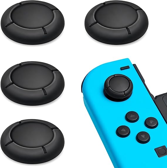 Replacement Button Caps for Switch Joycon, 4PCS Thumbsticks Protector Covers for Switch/Lite Black Silicone Protective Accessories for Joystick 3D Grips Caps