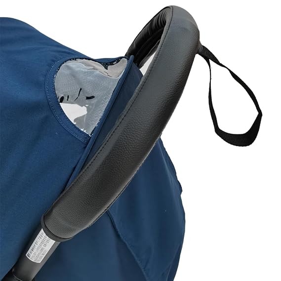 Baby Stroller Handle PU Leather Cover, Pram Handle Protective Cover, Stroller Accessories Compatible with Babyzen Yoyo, with Wrist Strap Hole