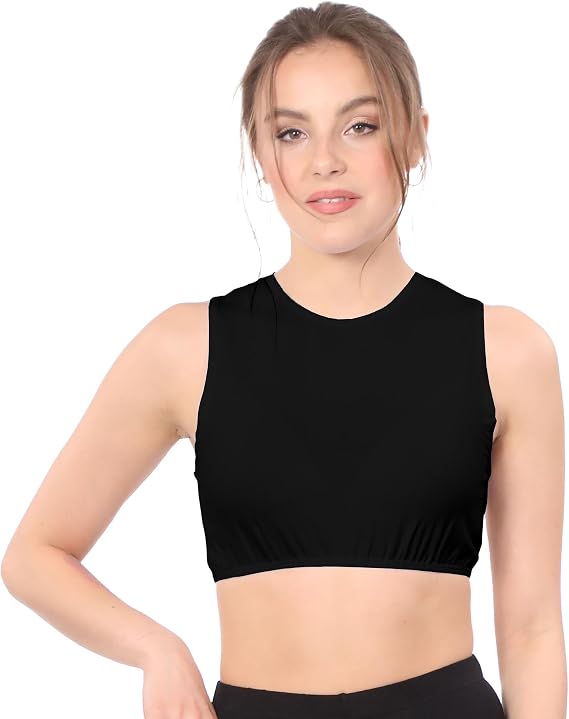 Kosher Casual Modest High Neck Cropped Tank Layering Shell Modesty Panel for Women Crop Tank for Low-Cut Dresses & Tops