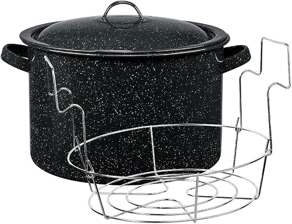 Granite Ware Enamel on Steel 12-Quart Water Bath Canner with Lid Black