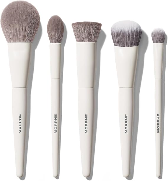 Morphe Portrait Mode 5ピース メイクブラシセット - ファンデーション、コンシーラー、パウダー、ブロンザー用プロフェッショナルメイクアップブラシ - 滑らかで筋のない塗布のための専門的に設計されたフェイスブラシキット5 ct