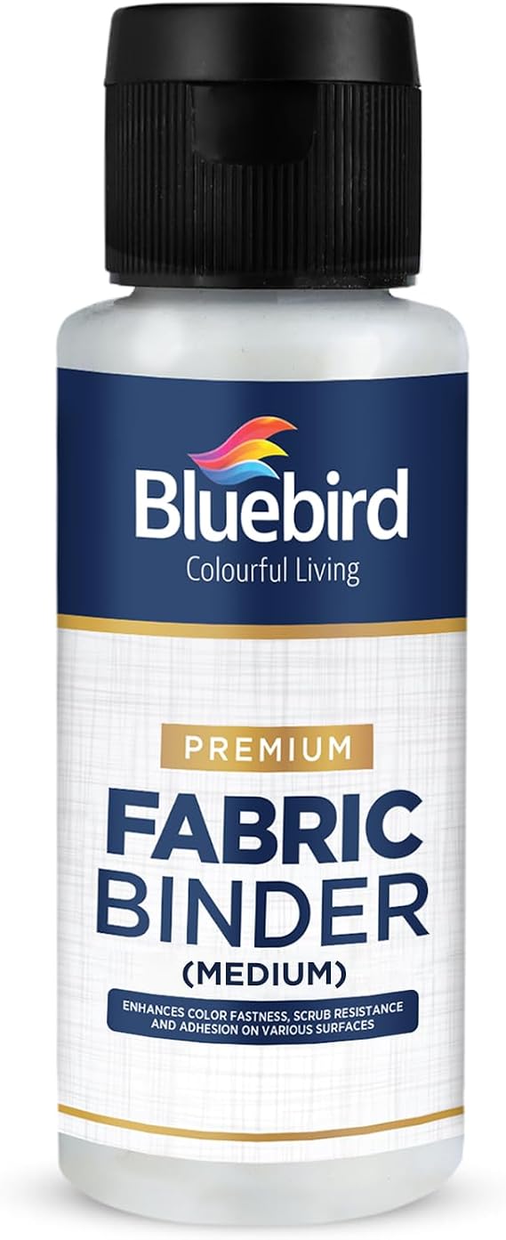 BLUEBIRD Fabric Medium - Textile Medium for Fabric Painting, Prevents Flaking, Ideal for Clothes, Accessories, and More (3.4 Fl Oz / 100 ML)