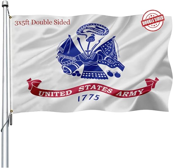 US Army Flag 3x5 Outdoor Double Sided- Heavy Duty United States Army Military Flags -American White 1775 Army Flags Banner with 2 Brass Grommets 4 Rows Stitched