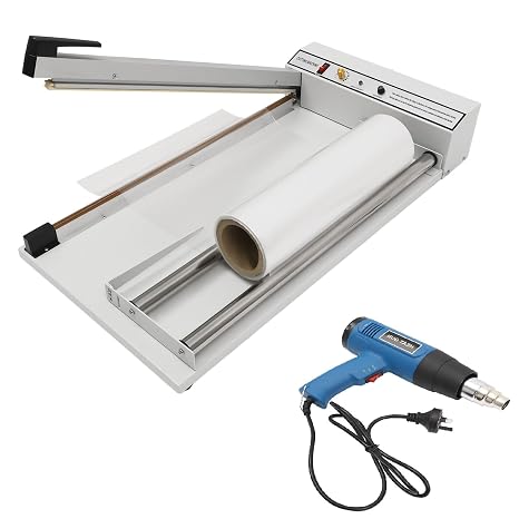 24Inch Shrink Wrap Machine, 530W Shrink Wrap Sealer with Heat Gun, 572-968F Heat Sealer Machine, Shrink Film Shrink Wrap Sealer Compatible with PVC POF PP PE Film
