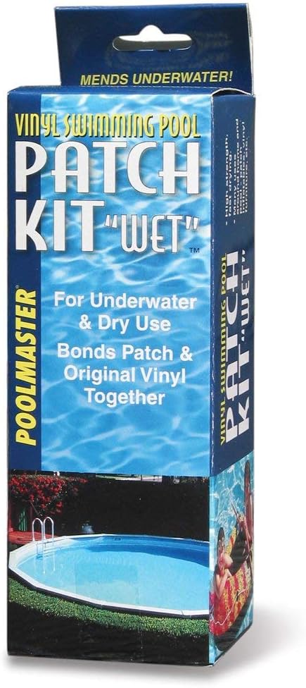 Poolmaster Vinyl Liner Pool and Inflatable Patch Repair Kit, Wet or Dry Application, 4 oz Adhesive