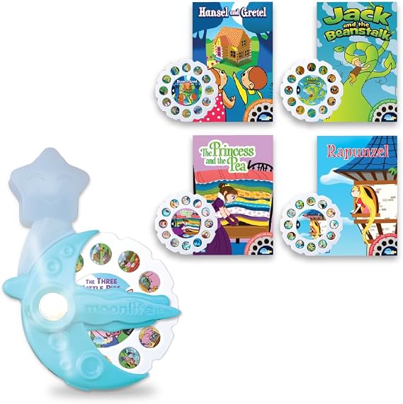 Moonlite Storytime - 4 Fairytale Story and Projector with The Three Little Pigs Bundle Storytime Disc - A Magical Read - Digital Story and Sound FX - Learning Gifts for Kids Ages 1 Year & Up