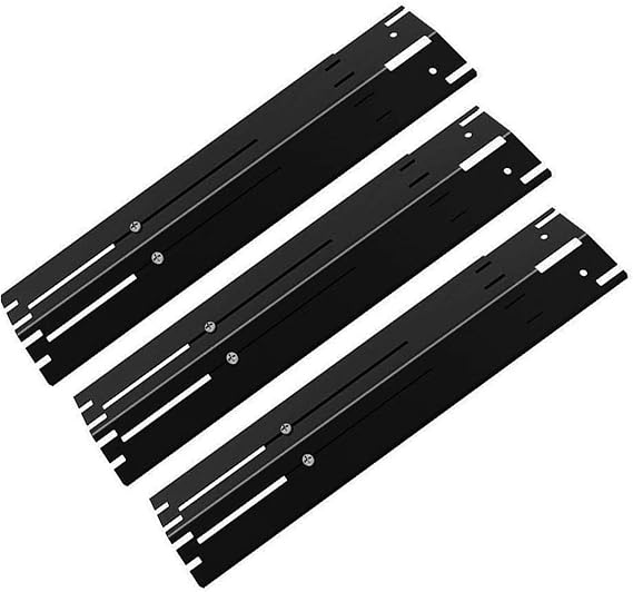 WELL GRILL 3-Pack Universal Adjustable Porcelain Steel Heat Plate Shield, Heat Tent, Flavorizer Bar, Burner Cover, Flame Tamer for Gas Grill, Extends from 30.5CM to 53.3CM L
