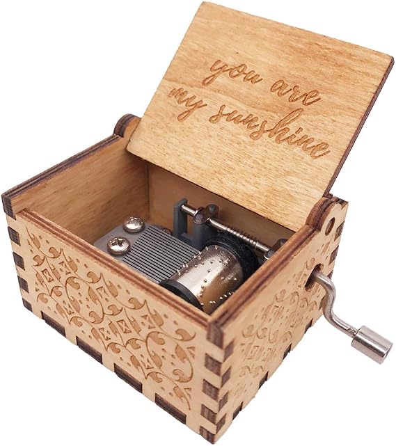Youtang Gift for Mom Dad Son Daughter, You are My Sunshine Music Box Laser Engraved Wood Vintage Music Boxes Unique Gift for Mother's Day/Father's Day/Birthday/Christmas