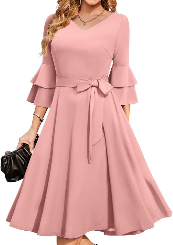 DRESSTELLS Women's Cocktail Dresses, Summer Formal Wedding Guest Mid Dress