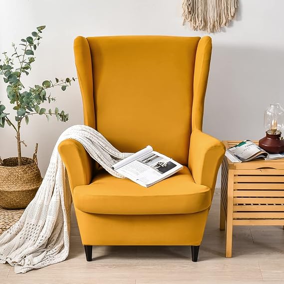 Wingback chair slipcovers armchairs wing chair covers 2 piece wing back armchair covers