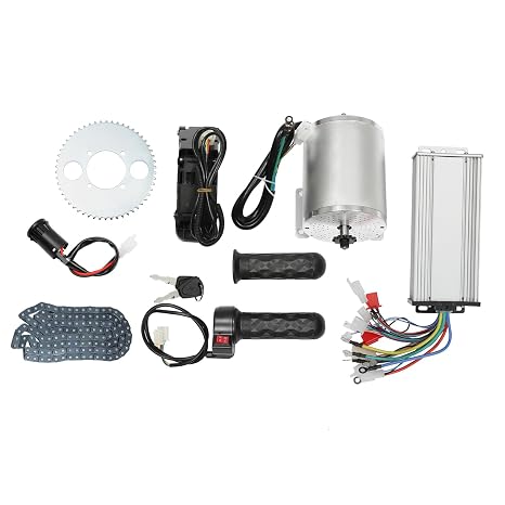 Brushless Motor Kit 3KW 4×5.2in High Power 48-72V Aluminum Electric Motor with Foot Pedal Throttle & Forward/Reverse Control High Efficiency Drive for Scooters, E‑Bikes & Go‑Karts