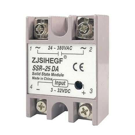 1pcs SSR-25DA Solid State Relay 25A Module 3-32V DC Input 24-380V AC
