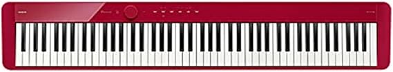 Casio Privia PX-S1100 88-Key Touch-Responsive Weighted Digital Piano | Ultra-Portable | Superior Sound | German Grand Tone, Bluetooth, Casio Music Space App | Gloss Red Finish | Smart scaled hammer action; 192-note polyphony; German concert grand tone; Bluetooth audio/MIDI