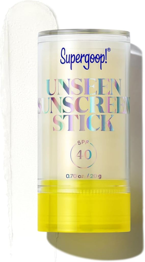 Supergoop! Invisible Sunscreen Stick - SPF 40 - Clear & Invisible Sun Protection - Wide Face Sun Protection - Glides Over Makeup - Natural Finish - All Skin Types - 7 oz