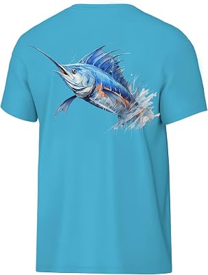 Palmyth Boys Fishing Shirt Short Sleeve UPF 50 Youth T-Shirt Sun Protection Tee