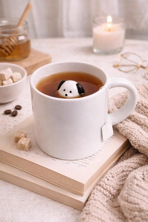 ARVALE Sürpriz Köpek Figürlü Seramik Kahve Kupası - Gizli Tasarım Mug Bardak