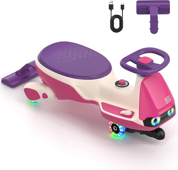 FanttikRide N10 Pro Electric Wiggle Car, USB-C Charging, Eye Lights, Pink
