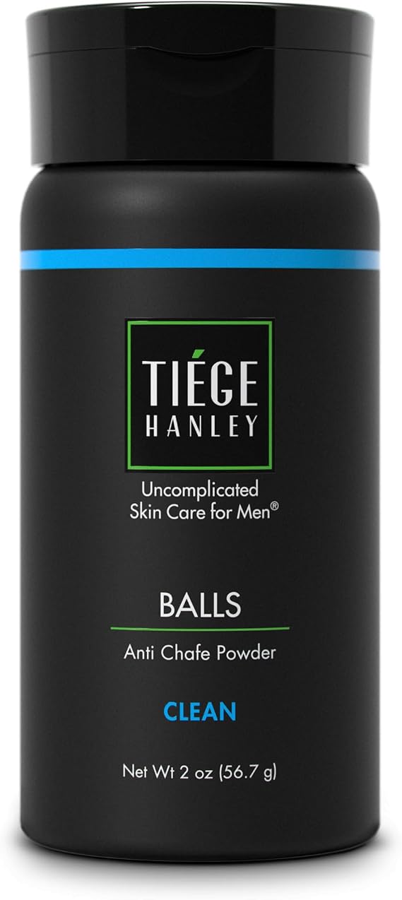 Tiege Hanley Anti-chafing Ball Powder for Men | Talc Free | Moisture Absorbing, Odor Neutralizing Formula | Clean Scent (Mint & Eucalyptus) | 2 ounces