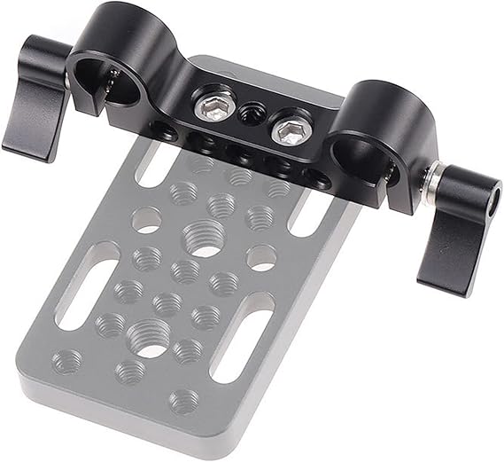 15mm Dual Rod Clamp for 15mm Rail Support System Compatible for BMPCC 4K 6K Pro Canon R5 Nikon Z7 Z9 Sony A7S3 FX9 Camera Cage Rig