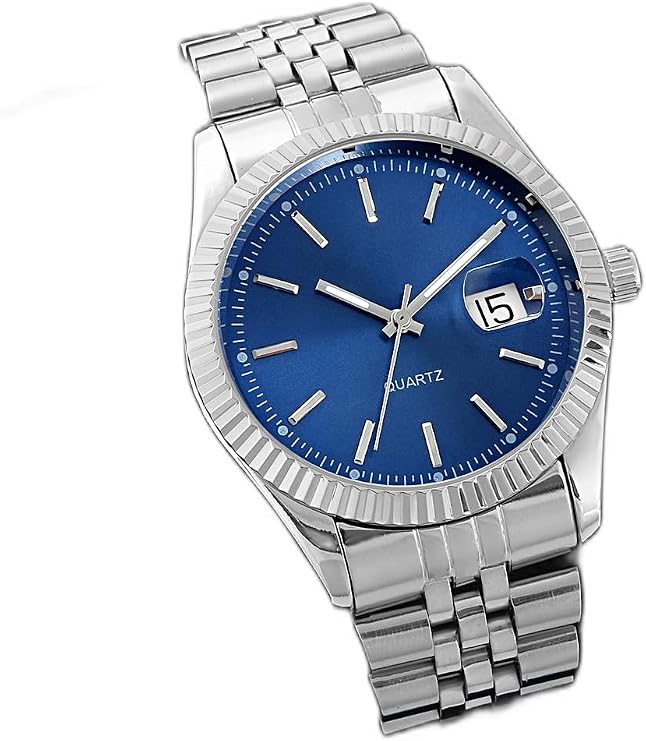 Newera Watch Silver Color Steel Cord Calendar Men's Wristwatch Father's Day Gift With Special Box