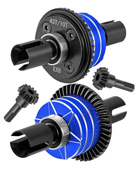 RC 43T/10T Front&Rear Diff Gear Differential Upgrades Part for 1/8 Kraton,Outcast,Notorious,Talion 6s BLX/EXB,1/7 Big Rock,Fireteam,Mojave 6s BLX,Navy Blue
