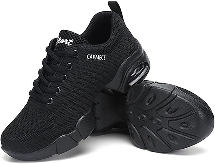 SECHRITE Womens Mens Jazz Dance Sneakers Lace Up Split Sole Dance Shoes