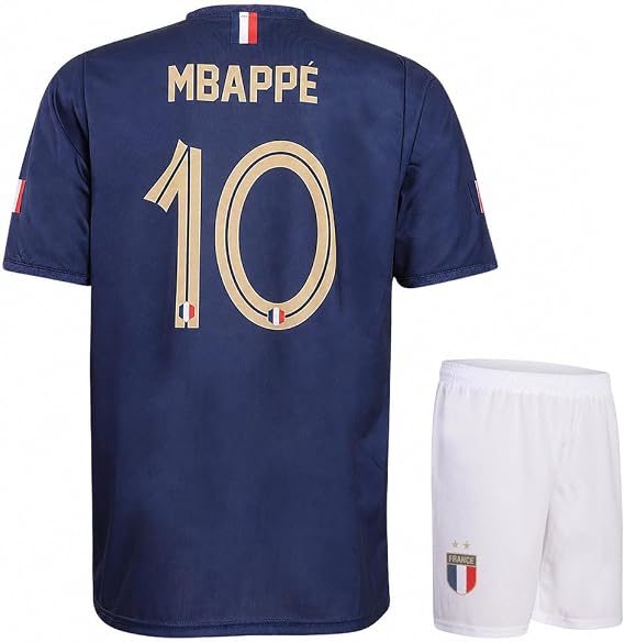 France Football Jersey Set Mbappe Home - 2024-2026 - Children and Adults - Boys - Men - Sports Goods - Gifts - Sports T-Shirt - Sportswear