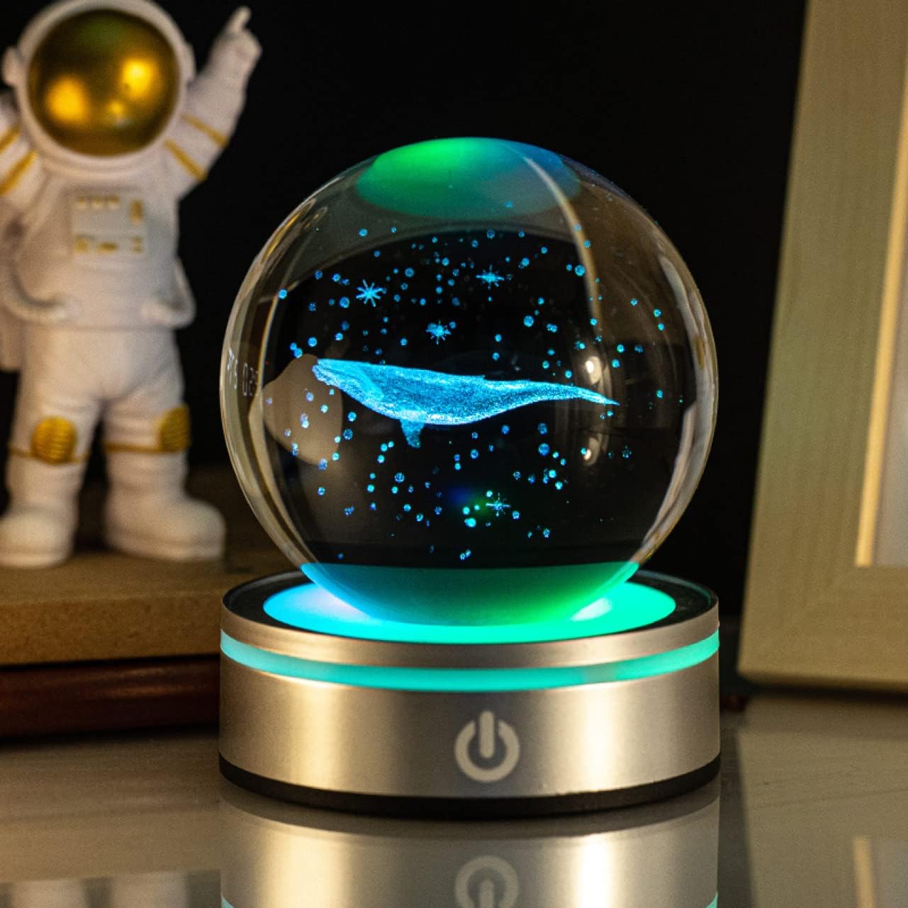 craft small clouds 3D pattern 8cm astronaut animal crystal glass ball artificial crystal laser engraved for solar system space planets astronomy lovers figurine indoor modern funny present creative object retro type 5 art XCZYL