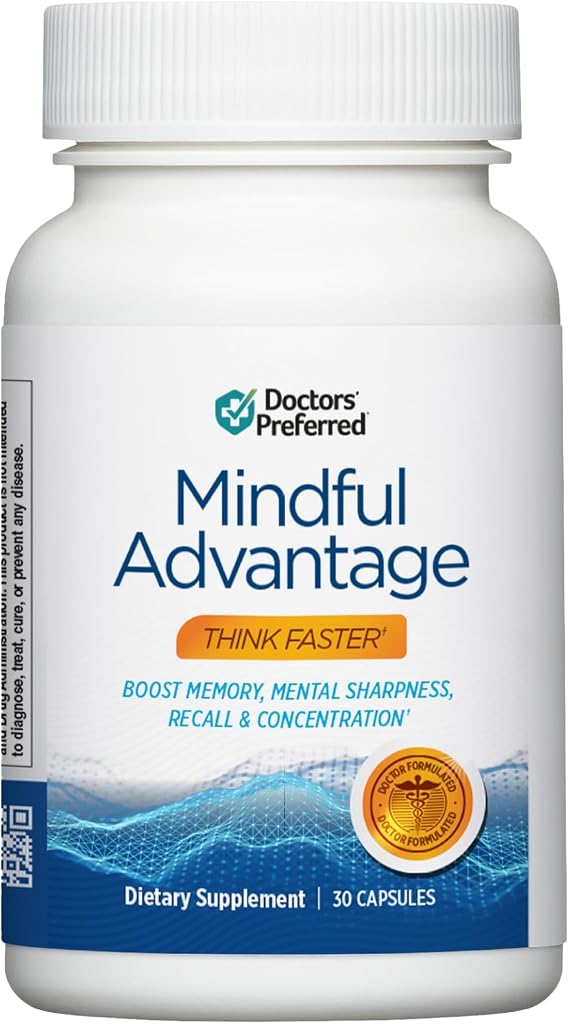 DOCTORS' PREFERRED Mindful Advantage Brain Supplements, Memory, Focus, 30ct