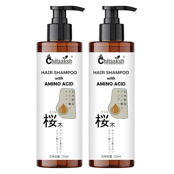 Japanese Amino Acid Hair Shampoo Gentle Cleansing & Deep Nourishment for Smooth, Healthy Hair 250 mL Sulfate-Free, For Men & Women (Pack of 2)