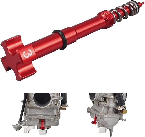 NICECNC Red Universal Air/Fuel Mixture Screw Adjuster FCR Carb | Compatible with Honda Yamaha Kawasaki Suzuki CRF YZF WR KXF KLX RMZ